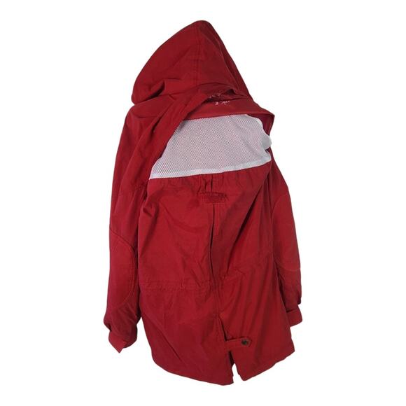 Kyra K Red Yellow Equestrian Horse Sugar Pouch Jacket Coat Windbreaker Vintage S - Picture 5 of 10